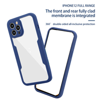 Antichoc Transparent écran mobile de protection 360 coque de téléphone à couverture complète pour Iphone 11 12 13 Pro Max 14 15 16
