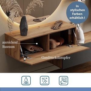 Combohome Armoire de couloir au design <span class=keywords><strong>japonais</strong></span> - Fixation murale - 100 cm - Chêne doré / Anthracite - Utilisation <span class=keywords><strong>pour</strong></span> chambre, salon et appartement - Product Image 4