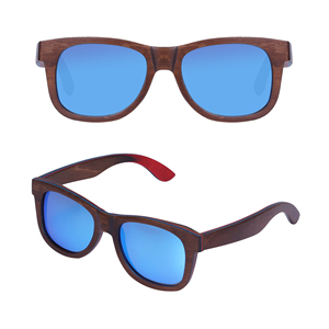 Gafas de Sol Cuadradas Vintage con Lentes Polarizadas Tac, Gafas de Madera de Skateboard Reciclada, Unisex, Lunettes-soleil - Product Image 1