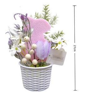Meilleures ventes de fournitures de décoration artisanales faites à la main panier de fleurs de lapin ornement de <span class=keywords><strong>Table</strong></span> panier de lapin personnalisé pour la déco de Noël - Product Image 2