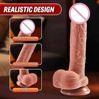 Freihändiger G-Punkt-Stimulator Realistischer Dildo mit Weichem und Starkem Saugnapf Großes Design für Erwachsene