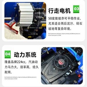 เครื่องตัดหญ้าแบบรีโมทคอนโทรล 550 ซีซี เบนซิน 4 จังหวะ ระดับมืออาชีพ ใบมีดแบบหมุน ระบบปล่อยหญ้าด้านหลัง สำหรับตัดหญ้าในสวนผลไม้ - Product Image 5