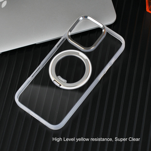New 360 ° Quay Xoay Hợp Kim Nhôm Máy Ảnh Khung Siêu Trong Suốt Magnetic Đứng Điện Thoại Di Động Trường Hợp Đối Với iPhone 16 Cộng Với Pro - Product Image 4