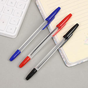 बुलेट 1.0 प्लास्टिक बॉलपॉइंट पेन लाल नीले रंग का उच्च मूल्य गैर-लीक तेल स्याही थोक - Product Image 1