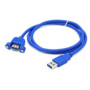 Cavo di <span class=keywords><strong>Prolunga</strong></span> <span class=keywords><strong>USB</strong></span> <span class=keywords><strong>3</strong></span>.0 con Flange e Fori per Montaggio a Pannello; Cavo Riser Maschio-Femmina in Rame Puro per Trasferimento Dati - Product Image 1