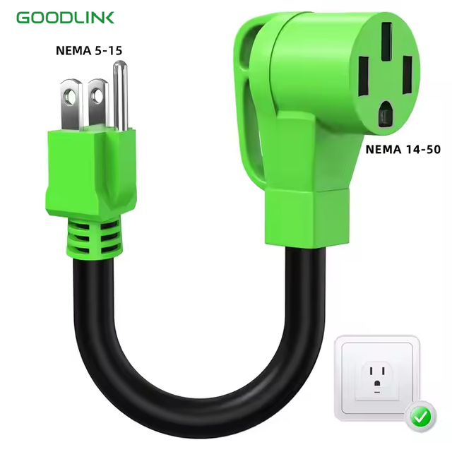 110V Home Circuit Plug Adapter Type 1 Teslla EV Charger NEMA 5-15 to NEMA 14-50 Power Plug Adapter