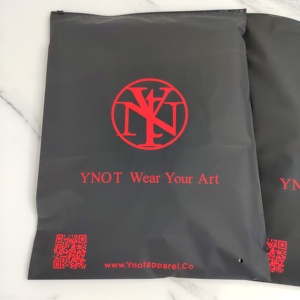Custom Logo <b>Black</b> Zipper <b>Bag</b> Resealable Waterproof Clothing Packaging Zip Lock Pouch <b>Bag</b> for <b>Small</b> Business - Product Image 2