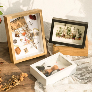 Cadre photo en bois noir à succès aux États-Unis, vente en gros, cadre créatif A4 creux de 3 cm pour spécimens de fleurs séchées, boîte à ombre - Product Image 4