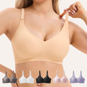 Soutien-gorge de fitness de maternité personnalisé avec ouverture sur le devant, facile à porter pendant l'allaitement, brassière intime intérieure de <span class=keywords><strong>maison</strong></span>, impression de logo privé - Product Image 2