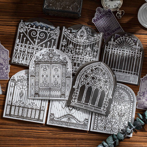 20 pezzi/pacco adesivi di carta serie castello gotico adesivi classici europei per porte e finestre 8 modelli - Product Image 1
