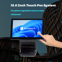 Manufaktur ODM OEM Murah Sistem POS All in One 15.6+13.3 Inch Layar Sentuh  Terminal POS Laris untuk Supermarket Ritel