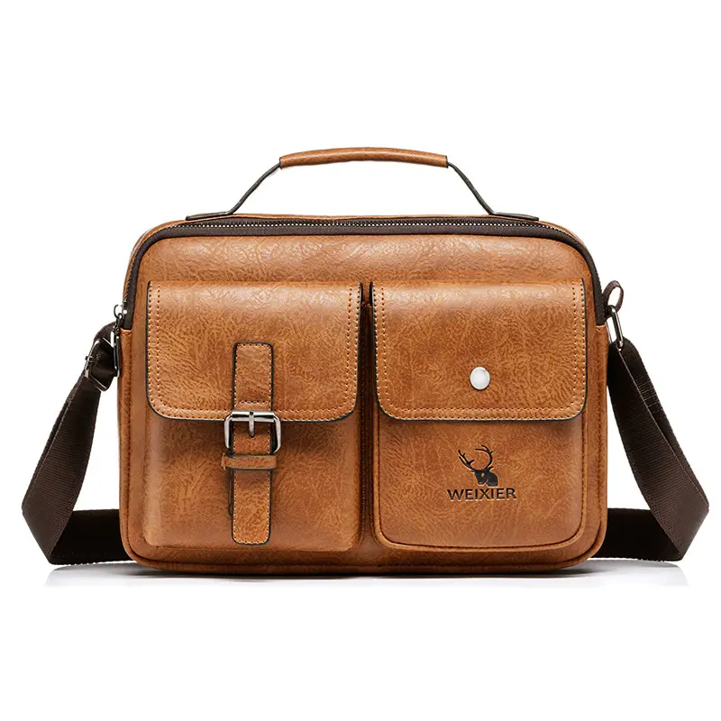 WEIXIER 9558 Vintage Men Briefcase Messenger Bag Casual Men's Shoulder Bags Handbags Strap Pocket Office Business Tote Bag