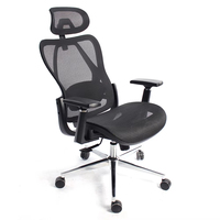 Chaise de bureau à dossier haut en maille avec appui-tête réglable et accoudoirs en T pour le travail sur ordinateur et la configuration de jeux