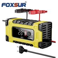FOXSUR-Désulfateur de batterie 12V 10A/24V 5A à 7 niveaux, chargeur de plomb GEL STD AGM, chargeur de réparation d'impulsions de voiture et de moto