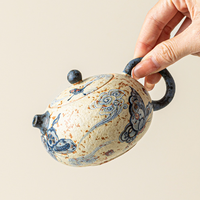 Théière en céramique Glaze Dream Butterfly de 200 ml, luxe léger, rétro, théière Xishi, service à thé chinois Kung Fu
