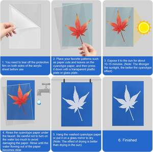 <span class=keywords><strong>Kit</strong></span> de papier <span class=keywords><strong>cyanotype</strong></span> signets de bricolage avec glands papier d'art d'impression solaire activé par le soleil pour le projet de bricolage d'artisanat d'art - Product Image 5