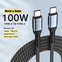 Kabel pengisian daya cepat, 2022 100W PD Usb c kabel Cepat USB 2.0 Tipe c ke Tipe C 20v 5a 100w