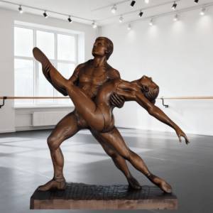 ブロンズダンサー像等身大男性と女性ダンス彫刻屋外装飾用 - Product Image 1