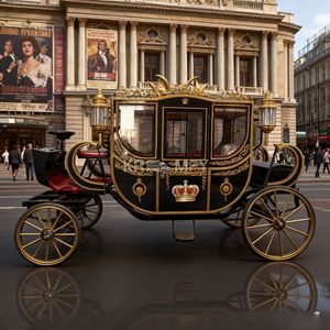 2025 Luxury Royal Gold Carriage Luxurious Wedding Horse Carriages Tourist <b>Special</b> <b>Transportation</b> - Product Image 4