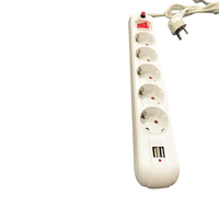 Carte d'extension Prise De Courant 16A CE Double Ports USB Type Français Standard Mise À La Terre CE ROHS Blanc NF 220V-250V HY-1115U