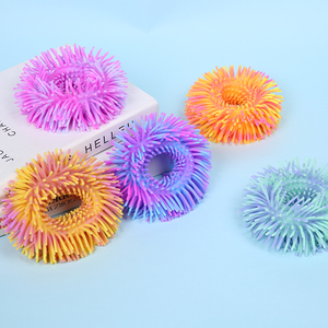 Hot Sales Custom Colorful Funny Kids Gift TPR Soft Sensory Band Squishy Toy Puffer Bracelet Custom logo Toy - Product Image 4