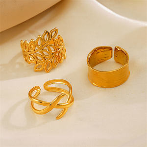 Cincin Baja Anti Karat Bentuk Hati Lebar, Gaya Geometris, Fashion Populer Grosir, untuk Wanita, Kepribadian Unik - Product Image 4