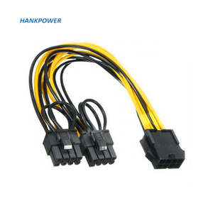 18Awg 20cm करने के लिए 8 पिन महिला पुरुष 2 ( 6 + 2) पिन PCI-एक्सप्रेस 8pin करने के लिए दोहरी 8 पिन फाड़नेवाला GPU ग्राफिक्स कार्ड बिजली की आपूर्ति केबल - Product Image 1