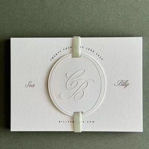 Tarjetas de Invitación de Boda con Estampado de Vainilla y Diseño Personalizado, Impresión en Papel de Algodón con Grabado en Relieve - Product Image 4