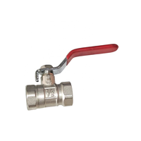 Robinet à bille manuel OEM en laiton 1/2'' à double filetage femelle, poignée longue, 200WOG, pour eau et gaz