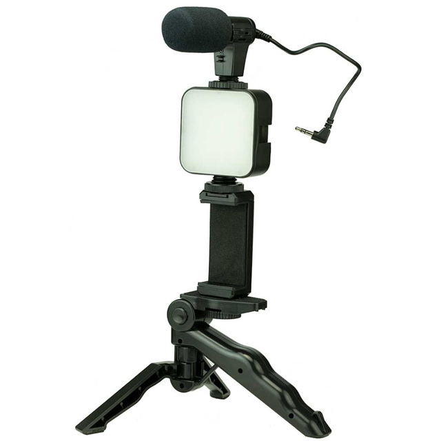 Vlog Starter Smartphone Video Kit Led Light Microphone Phone Tripod Hands-free Camera Travel Video Lighting Kit