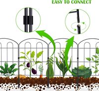 Clôture paysagère moderne en métal inoxydable sans creuser pour la maison et les jardins (10 panneaux)