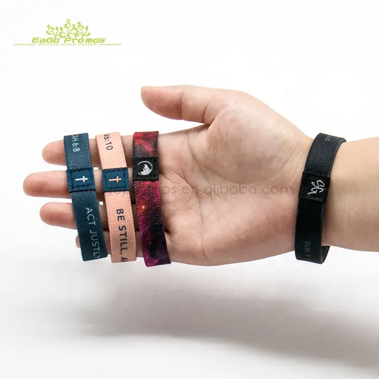 2023 2024 Promotional Bracelets Bangles Wholesale Recycled Cheap Polyester Wrist Band Elastic Wristband