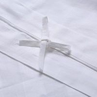 Parure de Lit Hôtelière Haute Qualité en Gros, Housse de Couette Blanche 300TC, Drap Housse et Taies d'Oreiller Rayures 3cm, 100% Coton