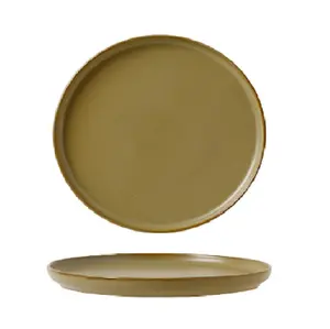 Fábrica de Abastecimento 10 "Restaurante Comida Bandeja Platos Pratos Marrons Set Plate Cerâmica Louça Catering Jantar Placas