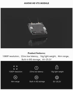 Módulo VTX Walksnail Avatar HD, solo 22ms de latencia más baja, 1080P, 8Gb de almacenamiento interno, alcance de 4KM, FatShark HD Dominator, 6 meses - Product Image 3
