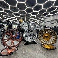 Plafonnier LED Hexagonal pour Atelier Automobile, Éclairage de Salle d'Exposition de Voitures, Certificats d'Importateur