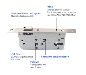 लकड़ी के स्टील के दरवाजे के लिए टिकाऊ एंटी-चोरी अनलॉक का रास्ता Factory-A72 - Product Image 2