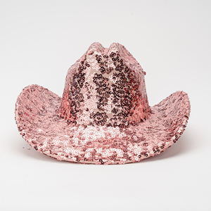 Nuevo Diseño Sombrero <span class=keywords><strong>Vaquero</strong></span> de Lentejuelas Brillantes para Mujer con Ala Curva para Fiesta Musical, Festival, Discoteca, Actuación, Gorra de Jazz de Moda para Hombre - Product Image 4