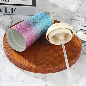Gradient Stainless Steel Tumbler 316 Double Wall Vacuum Insulated With Straw For Travel And Outdoor Use - Product Image 1