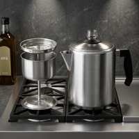 Cafetière portable Potobelo KF en acier inoxydable écologique avec couvercle, design moderne