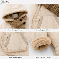 Combinaison pour bébé pour l'automne et l'hiver, vêtements épais pour nouveau-nés, combinaison chaude à capuche pour l'hiver pour garçons et filles, style coréen, fermeture à glissière