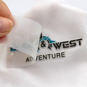 Factory Custom Clothing Iron On Patch Rubber 3d Raised Logo Vinyl Labels Glossy Silicone Heat Transfer Sticker For T-Shirt