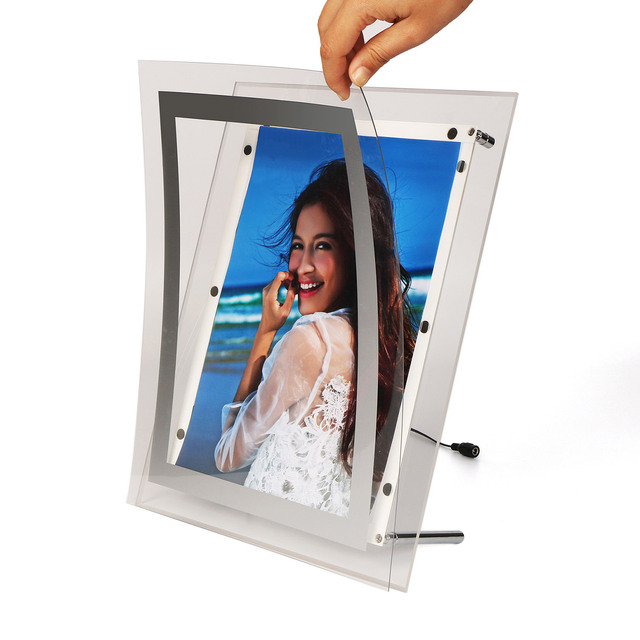 A3,A4,A5 Lighted Acrylic Desk Frame,a4 Size Picture Frame Acrylic,led Poster Holder