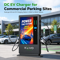Chargeur DC pour véhicules électriques à double borne 30kW-80kW avec écran d'affichage de 65 pouces pour centres commerciaux, hôtels et stations-service