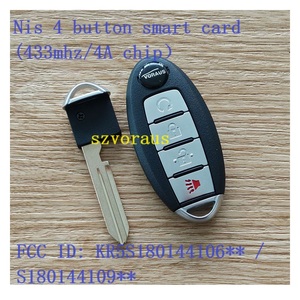 Chất Lượng Cao 5-Nút Thông Minh Chìa Khóa Xe Fob Cho Nissan 433Mhz/4A Chip Từ Xa Mà Không Có Logo Xe Thông Minh Từ Xa - Product Image 2