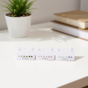 Pendientes de circonita de estrella de colores de 4mm, 5mm, 6mm, con cristales, minimalistas, para uso diario, unisex, con engaste de plata 925 - Product Image 3