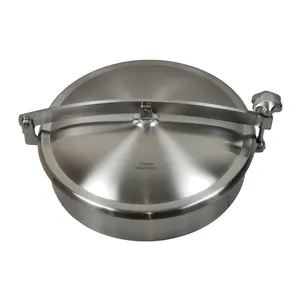 CNJS Wenzhou supplier stainless steel ss304 ss316l tank hatch sanitary round manhole cover wholesale