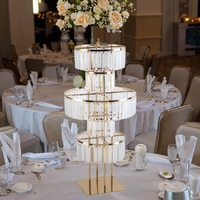 Support de fleurs en fer de luxe, centre de table pour mariage, présentoir, 110 cm, décorations de table dorées