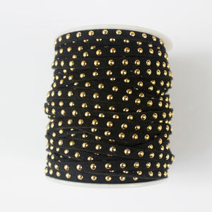 <span class=keywords><strong>Cordon</strong></span> en daim synthétique clouté avec rivets plats dorés de 5 mm, fait main et coloré, pour la fabrication de colliers et de bracelets de mode – Vente en gros - Product Image 3
