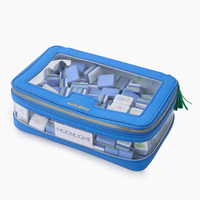 Sac de rangement de luxe moderne pour Mahjong, imperméable, pliable, transparent en PVC, style américain, avec fermeture éclair et poignée à franges, multicolore